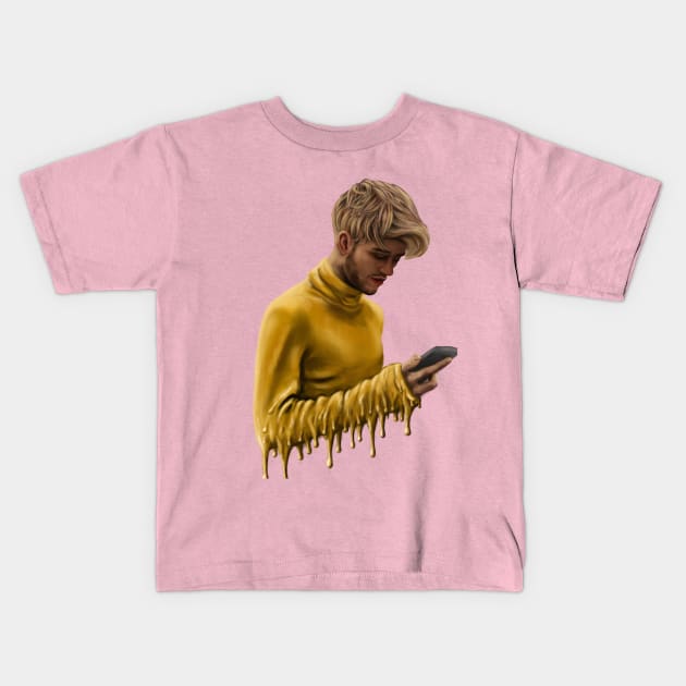 Stylized lil peep drawing Kids T-Shirt by jussi